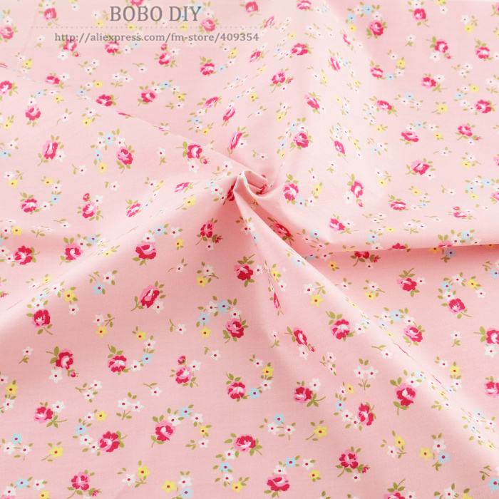 50cmx160cm/piece pink flower cotton patchwork fabric for sewing quilting bedding clothing cloth tecido tissue