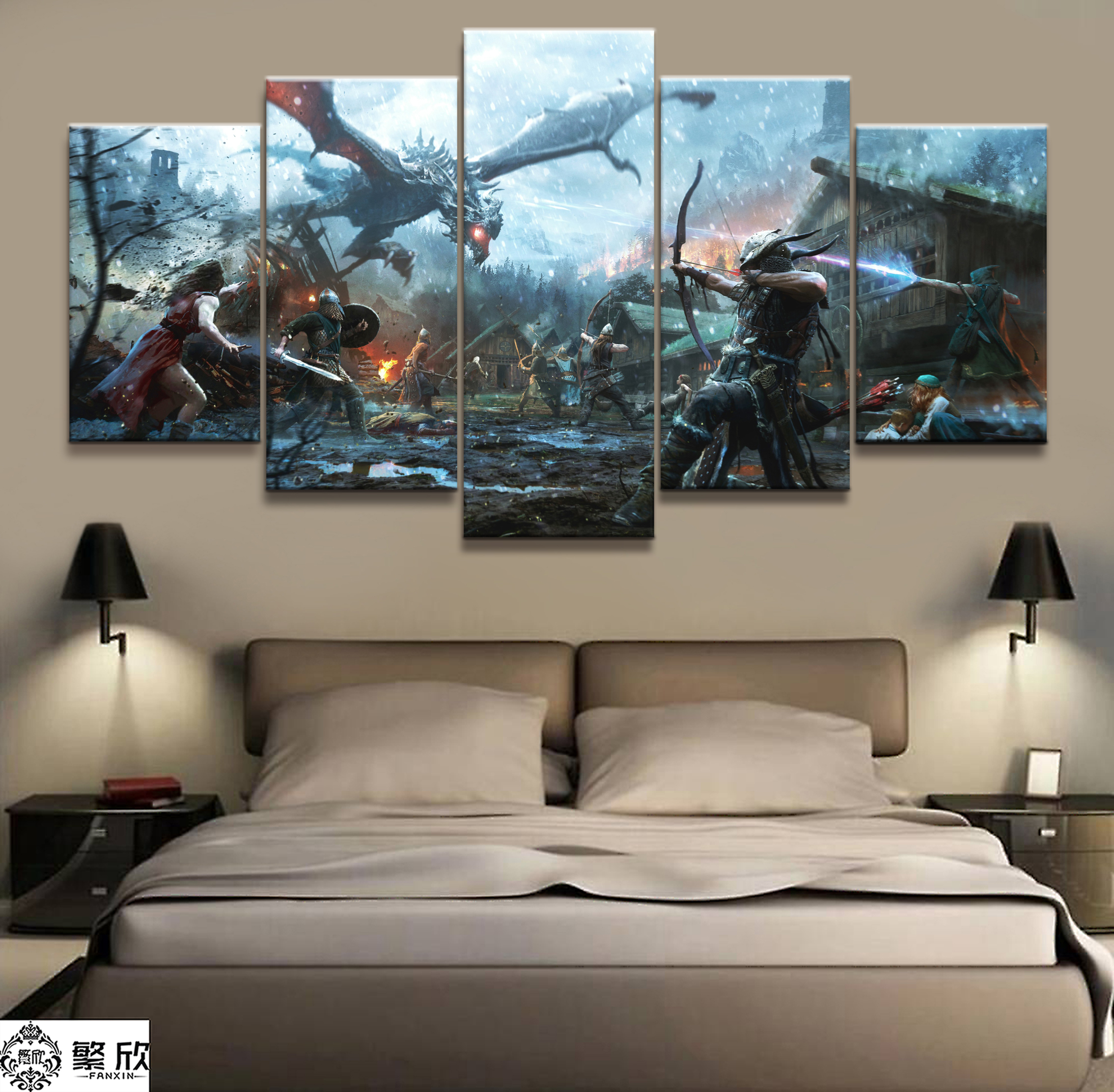 Moda Pintura Lienzo Skyrim Map Game Poster Tela De Lienzo Impresi/ón De Tela Pintura Para Decoraci/ón Del Hogar Arte De La Pared Pinturas De Im/ágenes 60 90cm