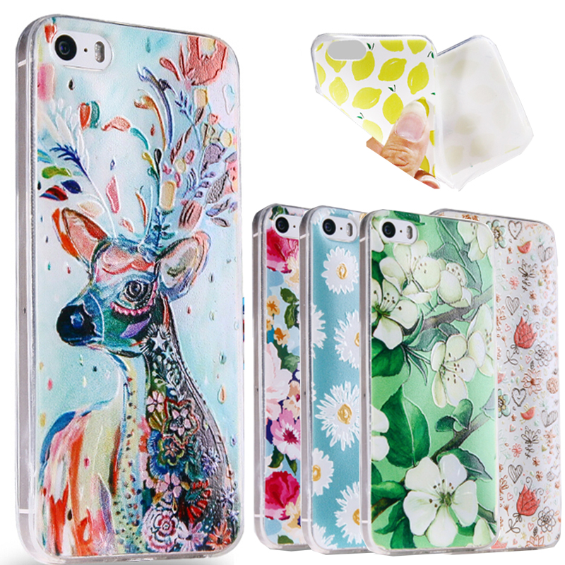 3D TPU Soft Case For iphone 5 Mobile Phone Case Cover,22 Styles Back Cover Case Skin For Iphone 5s Protective Shell