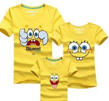 11 Colors Spongebob T shirts Boys Clothing Summer Style Family Matching Outfits Father Mother Daughter Son Shirts Family Look