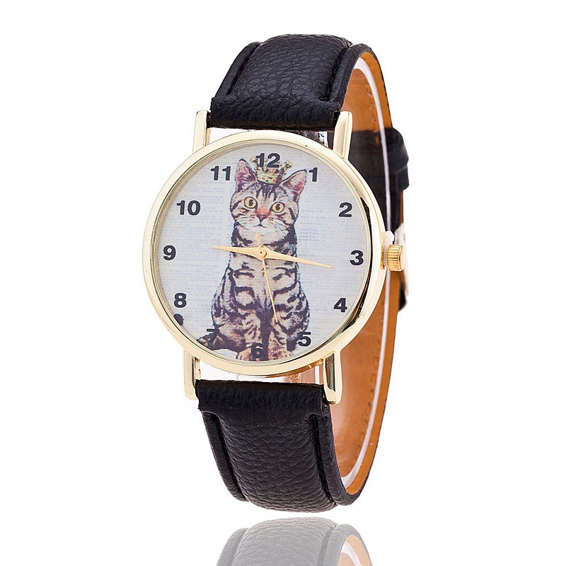 5 colors New Arrival Leather Strap Watch Cat Watch Women WristWatch Fashion Quartz Watch Relogio BW-SB-1506