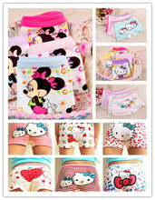 10pcs/lot girl underwear panties boxer hello kitty hot sale children pants kids wholesale high quality underware cartoon mix