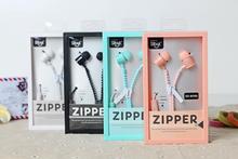 2016 New Cute Girls Stereo Zipper Earphone Birthday Headphone Headset with Microphone for Mobile Phone Mp3 Mp4 Kid Children Gift