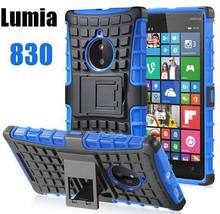 Armor Heavy Duty Hard Cover Case For Lumia 830 Silicone Protective Skin Double Color + Lumia 830 Screen Protector