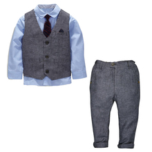 Children Clothing Kids Clothes Boys Clothes Baby Boy Suit Gentleman Fashion Wedding Formal Spring Autumn Vest Tie Shirt Pant