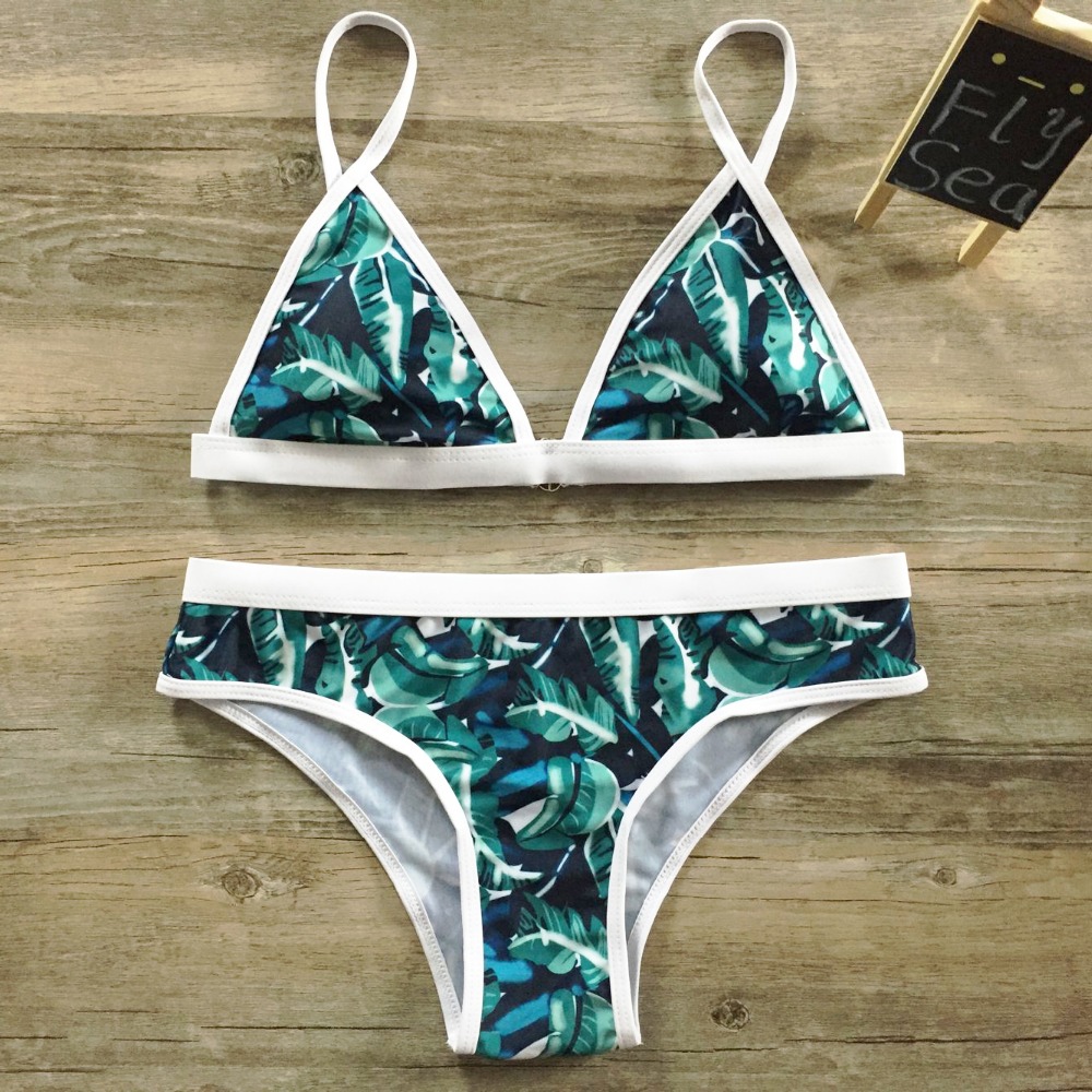 Swimwear Women Green Leaf Print Bikini Woman New Summer 2016 Sexy Brazilian Padded Swimsuit Bath Suit Bikini set 1781 Swimwear Women Green Leaf Print Bikini Woman New Summer 2016 Sexy Brazilian Padded Swimsuit Bath Suit Bikini set 1781