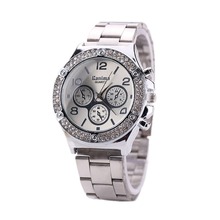 Hot Sale Gold Silver Men’s Women’s Watch Stainless Steel Ladies Watch Three Small Dial Casual Quartz- Watch