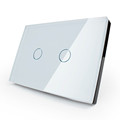 2016 NEW Livolo Touch Switch Crystal Glass Panel Us Au Light Switch 2 Gang 1 Way