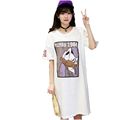 Europe United Summer New Fashion Women Big Yards Dress Sexy Loose Leisure Printing Round Collar Short