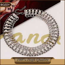 Bozdy 2015 trendy gold silver chunky statement necklace vintage fashion statement jewelry women wide choker collar