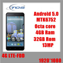 4G LTE FDD Phone MTK6752 Octa core 4GB Ram 32GB Rom 13MP Best 1920*1080 FHD Android 5.0 Mobile Phone