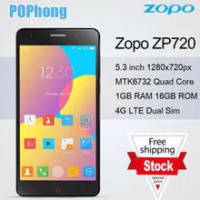 Zopo ZP720 Unlocked Cell Phone 16GB 5.3 inch MTK6732 Quad Core LTE 1GB RAM Android 13.2MP