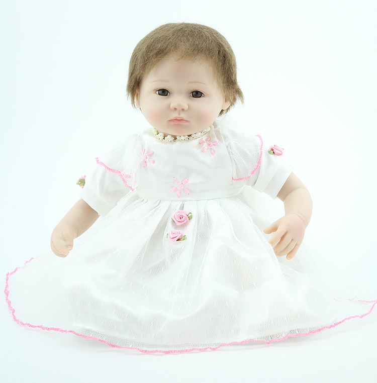 New arrived 18 inch (45 cm)reborn baby doll cute and sweet princess baby girl safely silicone vinyl lifelike baby dolls