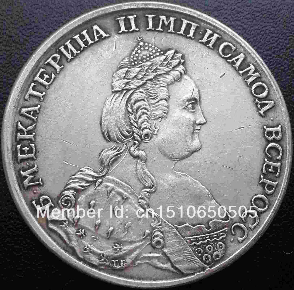 FREE SHIPPING wholesale 1789 russia 1 ruble coins copy 100% coper manufacturing silver-plated