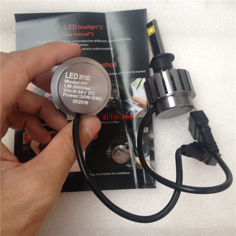Фотография 2014 Plug&Play Car LED Headlight 30W 3000LM 6000K H1 LED Car Headlight Lamp COB High Power