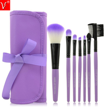 Professional 7 PCS Makeup Brushes Set Tools Make-up Toiletry Kit Wool Brand Make Up Brush Set Case Cosmetic Foundation Brush