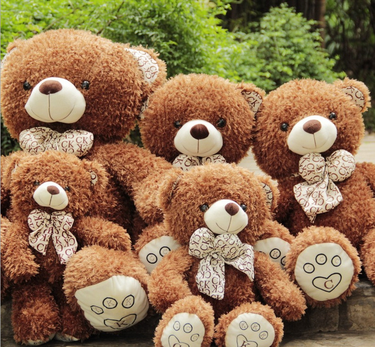 huge 100cm scarf teddy bear plush toy dark brown bear birthday gift b7809
