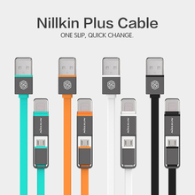 2015 New Original Nillkin Plus Cable Lighting and Micro Port  Combo USB Cable 5V 2.1A Luxury Quick Charge with original box free