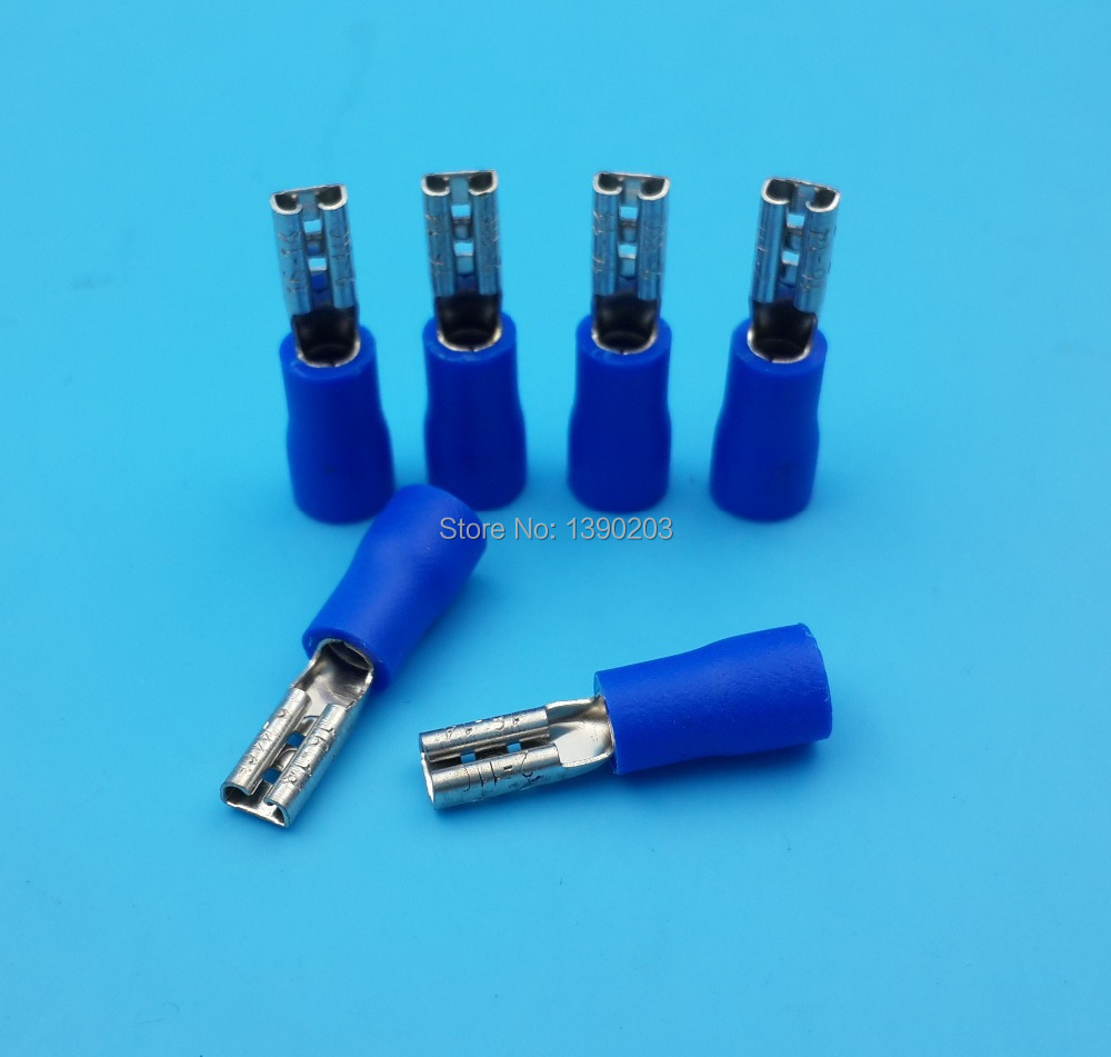 1000Pcs Blue 2.8mm 1416 AWG Female Spade Insulated Quick Disconnect