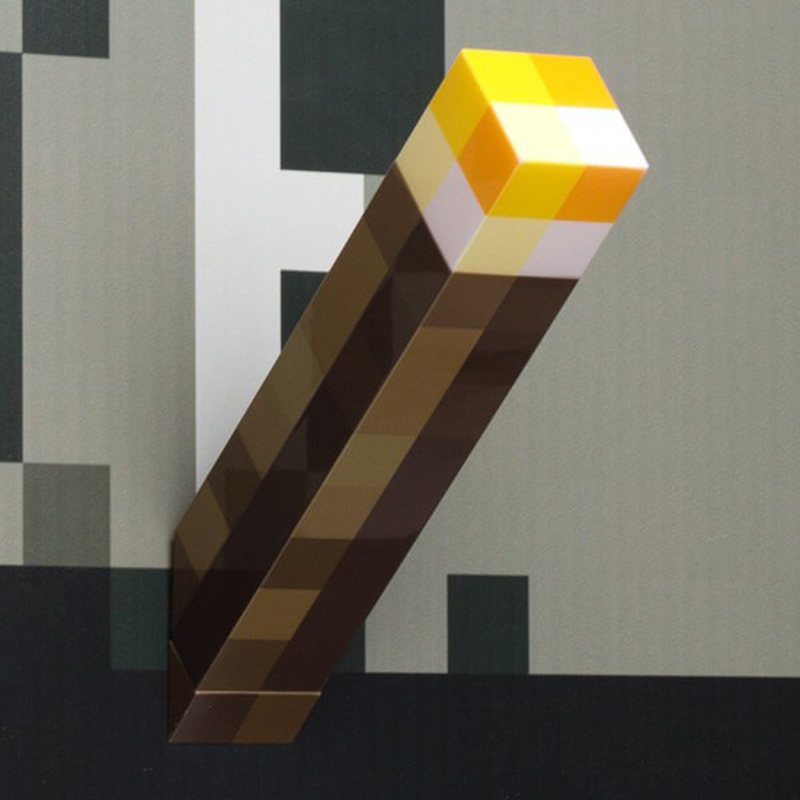 Creative Light Up Minecraft Torch LED Minecraft Light Up Torch Brown Hand Held Or Wall Mount Novelty Night Light Wall Light