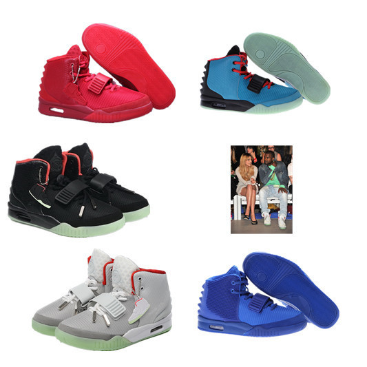Горячая распродажа высокое качество мужчины баскетбольной обуви канье уэст yeezy ii 2 красный черный октября кроссовки для мужчин размер 7 - 13, бесплатная доставка
