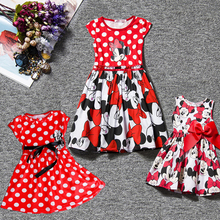 Free shopping 2016 New summer dress Minnie Mouse Dress girls clothes printing dot sleeveless dress dress girl fashion