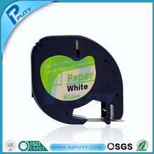 Black on white 12mm*4m DYMO label printer thermal transfer ribbon LT 91200 for dymo letratag label printer