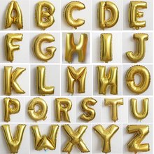 Cheap 16 inch Letter Float Balls Air Foil Gold Alphabet ABC A-Z Balloon For Wedding Decoration Ballon Kids Inflatable toys