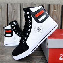 New Fashion Brand Men’s High Shoes Casual Korean High Boots Shoes Patchwork Men Casual Shoes 3A