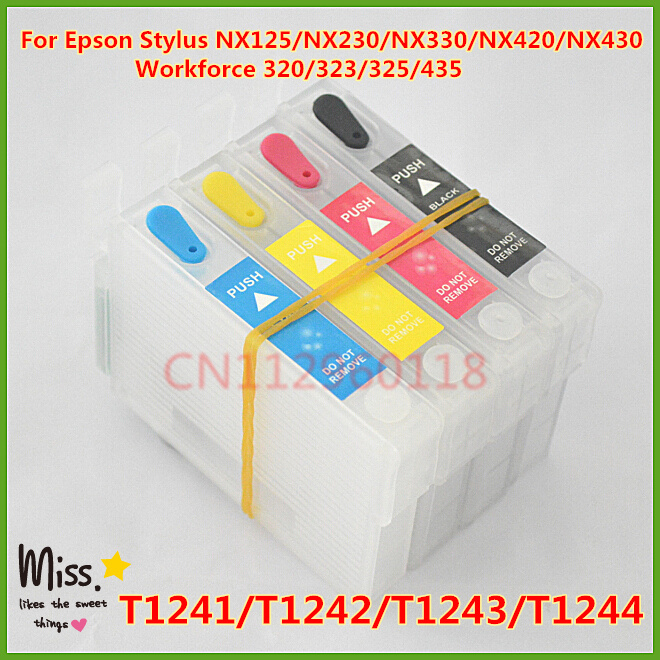 T1241 - T1244 Refillable Ink Cartridge For Epson Stylus NX125 NX420 NX430 NX330 NX230 320 323 325 435 Cartridges With Chip