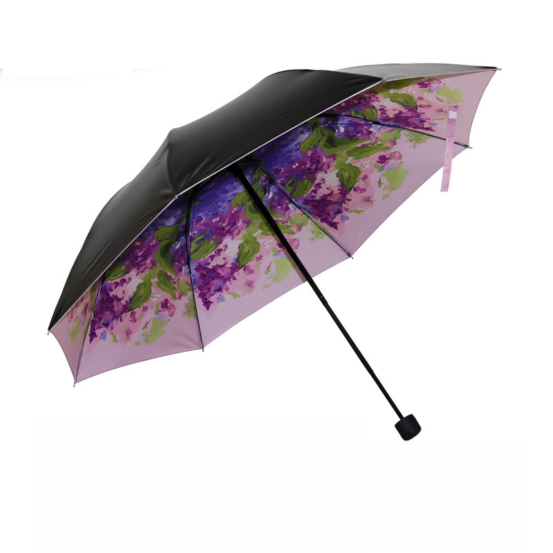 2016 Personality oil painting umbrella rain brand 3 folding UV parapluie women men beach parasol lady sun umbrellas wholesale