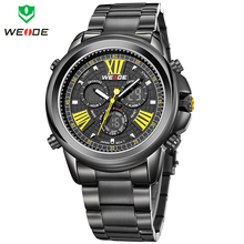 NEW WEIDE Brand Dual Time Japan Quartz Men s Military Watch Sports Watches Full Steel Wristwatch