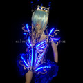 Led Luminous Sexy Women Ballroom Costume LED DJ Nightclub Party Evening Crystal Dress Clothes For Dancing