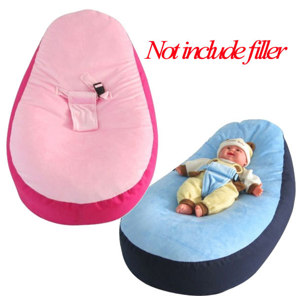 Baby beanbag bed cotton cribs toddler bean bags seat sleep chair pink and blue bed color high quality do not include filler