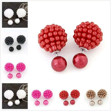2016 hot fashion pearl earrings female luxury dual analog bayberry ball earrings beads earrings declared as women’s accessories