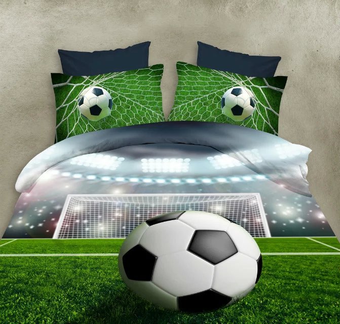 3D Football Matche Queen Size Bedding Sets 4pcs Duvet Cover Sheet Sanding housse de couette Totoro cama shark bedding Free Ship