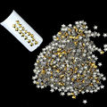 1000pcs Set 3mm Silver Gold Nail Art Rhinestone Fashion Five Pointed Star Tiny Circle Beads 3d