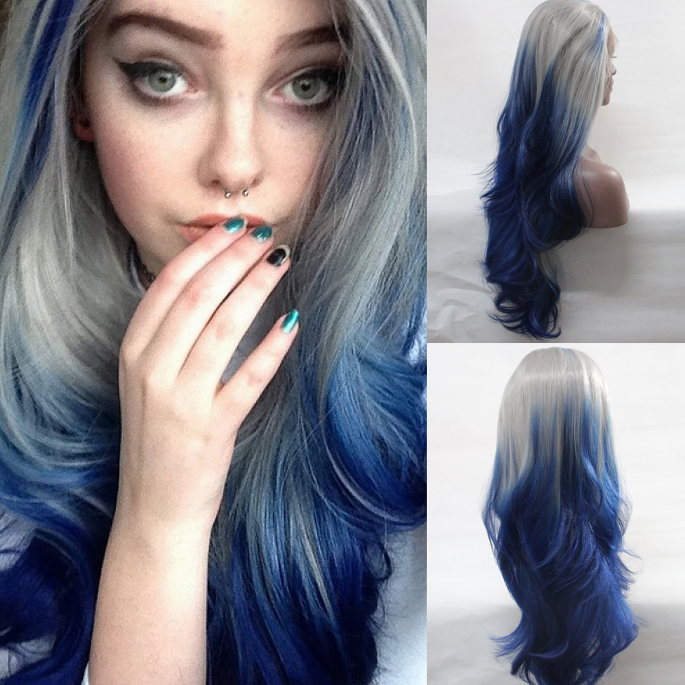 Silver Blue Ombre Hair Hairstyle Men