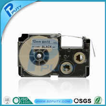 Comapatible label tape 12mm black on white PT-12WE XR-12WE for label maker EZ-Label