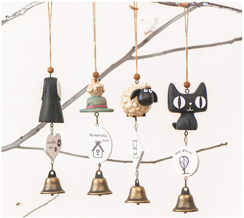 Simple life vintage home decor creative cartoon font b animals b font wind chime bar wedding