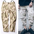 Kanye West Fashion Style Rubber Legs Pleated Cargo Pants Fear Of God Camouflage Military Army Hip