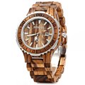 BEWELL 2016 Luxury Brand Wooden Men Quartz Watch with Luminous Hands Calendar Water Resistance Analog Wrist