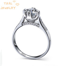 Genuine 925 Sterling Silver Jewelry Engagement Rings For Women AAA CZ Diamond Ring Elegant Eternity Bijoux