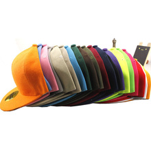Adjustable Men Women Baseball Cap Solid Hip Hop Snapback Flat Peak Hat Visor