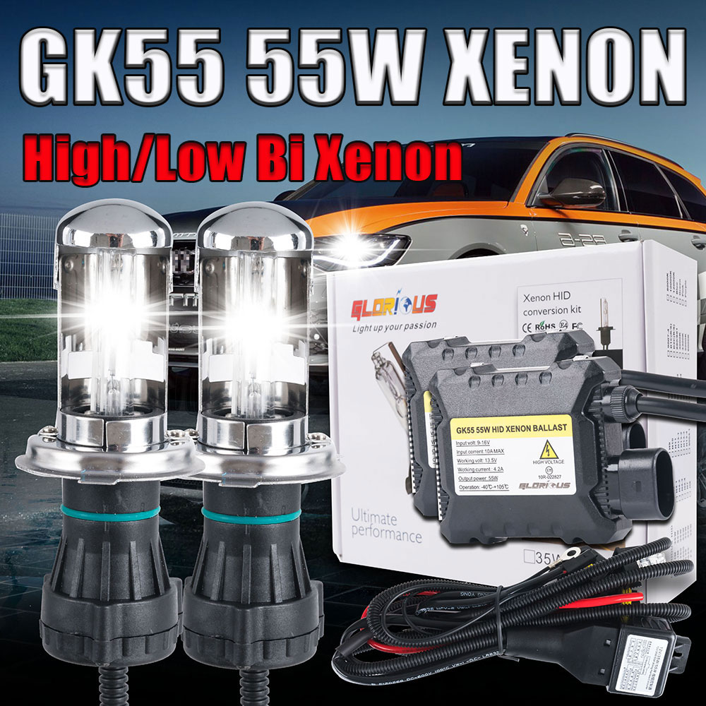 12V 55W H4 Bi xenon lamp kit 9004 9007 H13 H4 hid hi lo BI XENON light