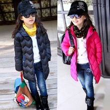 2014 new arrival girls kids thicken down coat children warm clothing baby girl’s sleeve&hood coats jackets parkas
