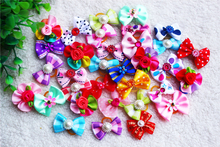 10pcs /20pcs/30pcs Choose Cute Rhinestone Pearls Flowers Mix Style dog bows hair accessories Pet grooming product Cute Gift