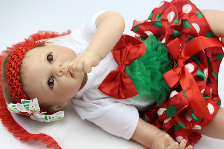 22 inch Soft Like Silicone Reborn Baby Doll Handmade Baby Born Doll Realistic Newborn Toy Lifelike Princess For Girls Gift