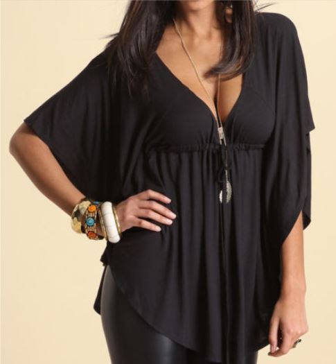 Women Plus Size Summer Tops Stylish Loose Fitting Plunging