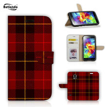 Classical Tartan Design Pu Leather Cases for Xiaomi Redmi Note Wallet Stand Flip Magnetic Phone Bag Case Cover + Card Slots